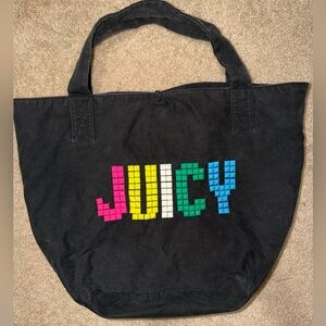 Vintage JUICY COUTURE 2009 RAINBOW STUDDED CANVAS TOTE BAG
